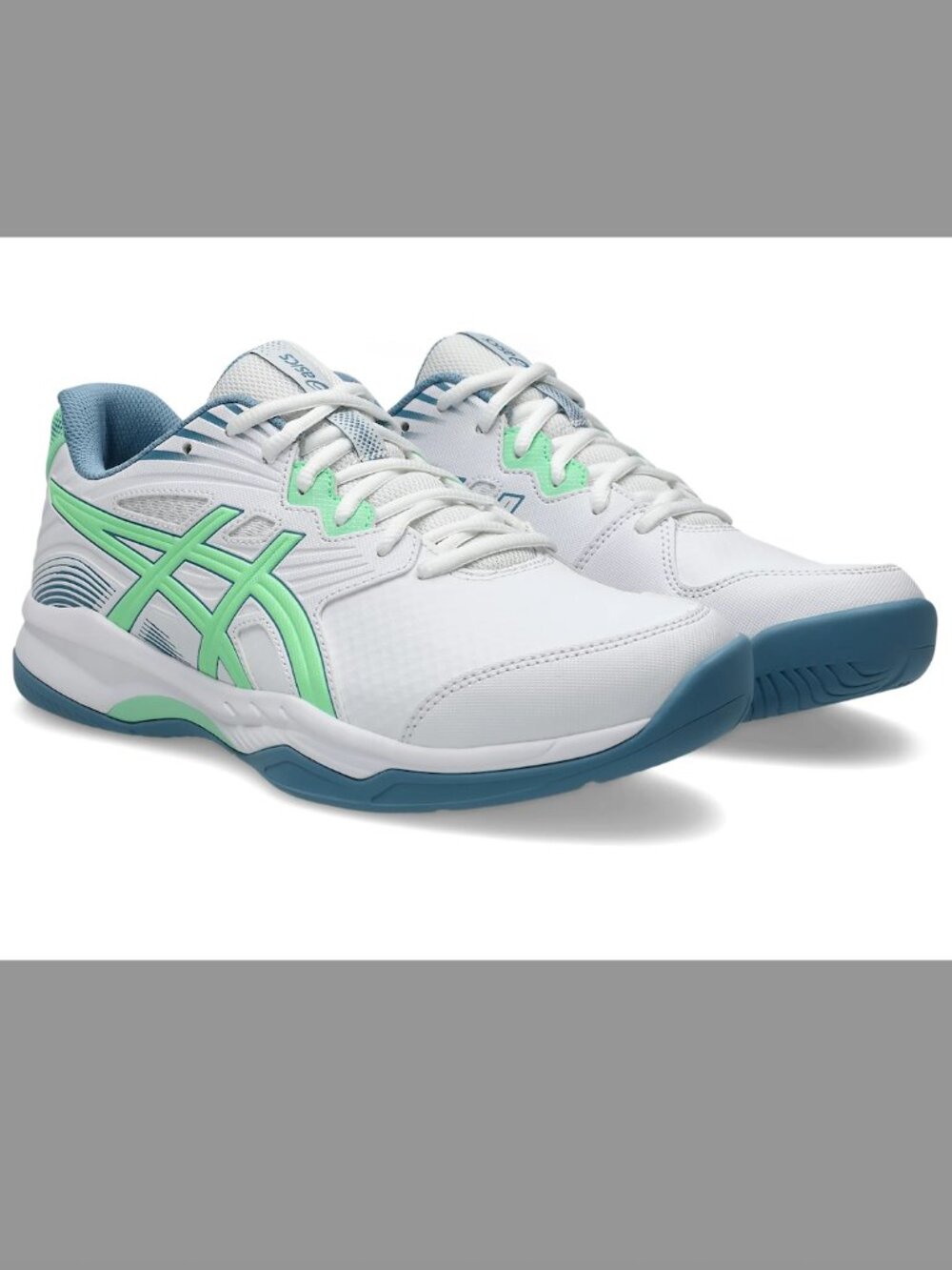 Asics White + Green Pickleball Shoes in Size 10
